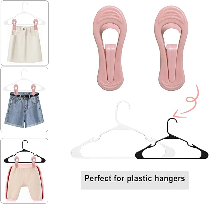 Pink Hangers Clips 60 Pack, Clothes Pins - Image 4