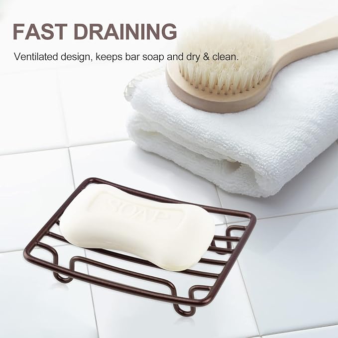 Bar Soap Dish Holder for Shower Bathroom Stainless Steel Rust Proof Self - Image 3