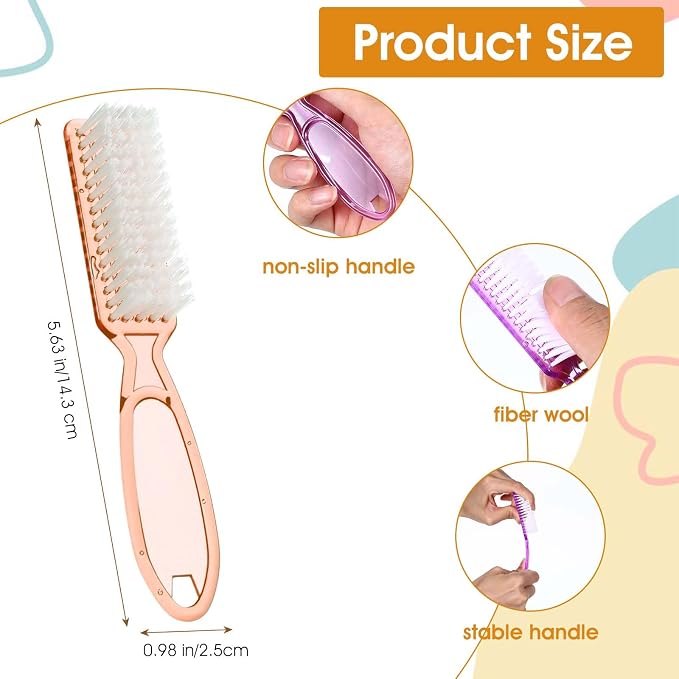 100 Pcs Handle Grip Nail Brush Bulk Nail Scrubber Cleaner Fingernail Brushes - Image 3