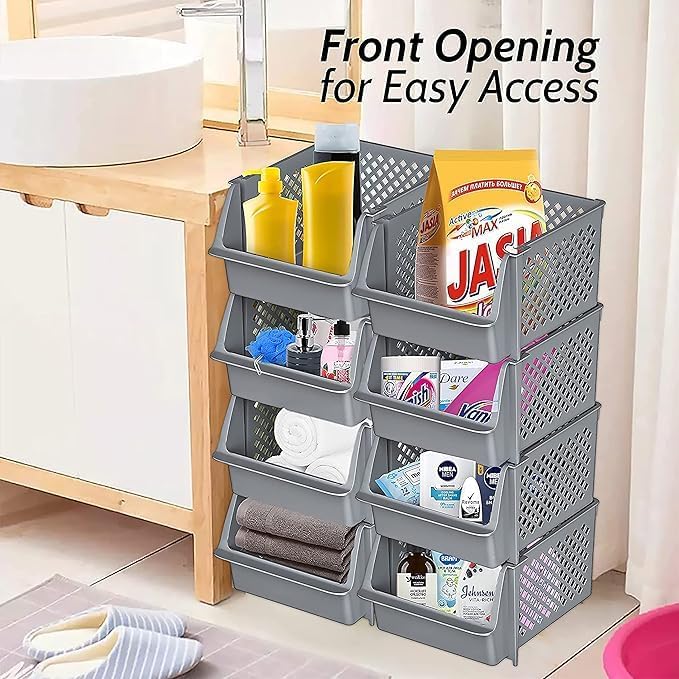 Skywin Plastic Stackable Storage Bins - Image 4