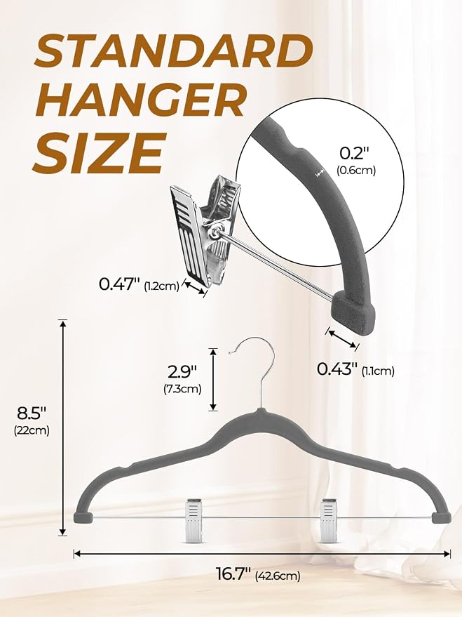 HOUSE DAY Velvet Skirt Hangers 36 Pack, Space Saving Slim Velvet Pant Hangers - Image 8