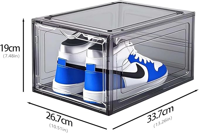 Upgraded Shoe Storage Organizer 6 Pack Clear Plastic Stackable Shoe Box - Image 2