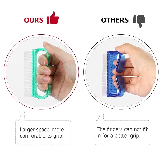 Handle Grip Nail Brush, Hand Fingernail Brush Cleaner Scrubbing Kit Pedicure - Image 3