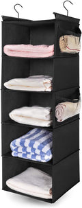MAX Houser 5-Shelf Hanging Closet Organizer, Space Saver, Cloth Hanging Shelves by MAXHouser