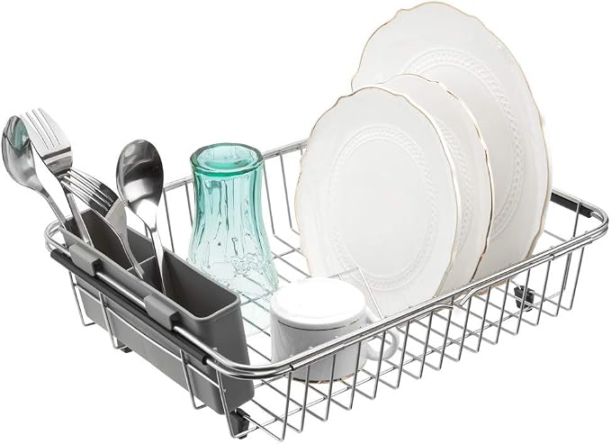 SANNO Expandable Dish Drying Rack, Dish Drainer, Dish Plate Holder Basket in - Image 8