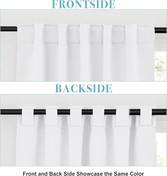 RYB HOME Blackout Curtains 80 inches Long Thermal Insulating Large Window - Image 4