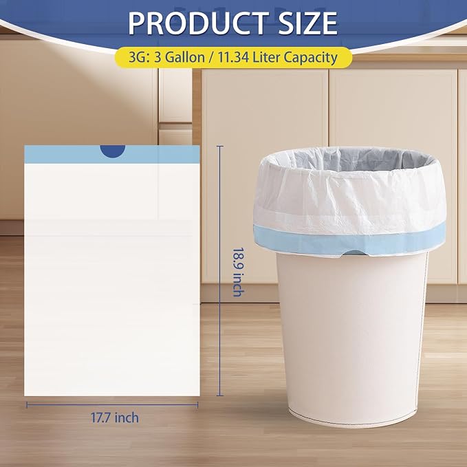 240 Count 3 Gallon Trash Bags Drawstring - Image 3