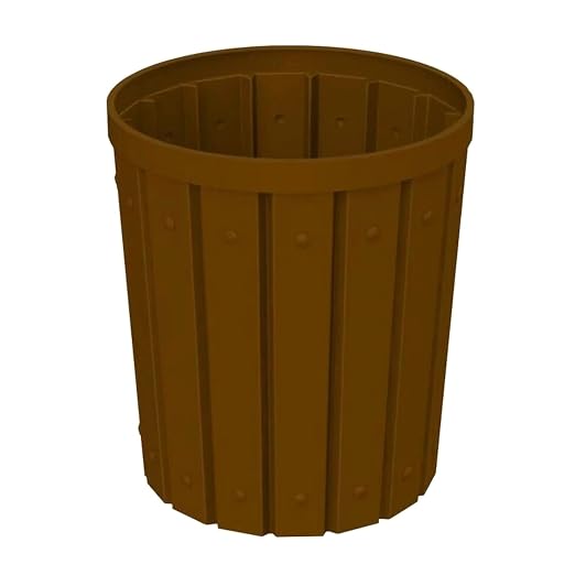 42 Gallon Slated Circle 100% Recycled Plastic Heavy Duty Outdoor Trash Can - Image 4