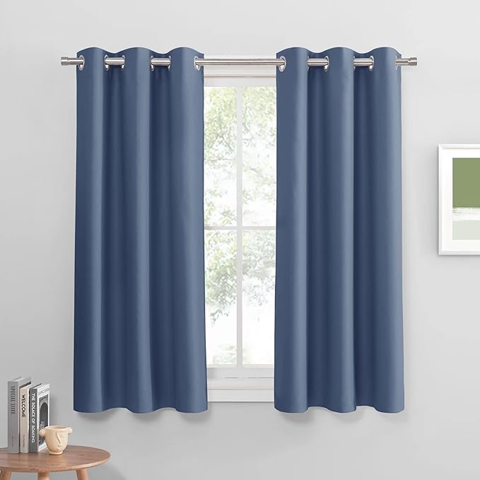 PONY DANCE Black Out Curtains for Bedroom 54 inch Length 2 Panels Set, Thermal by PONYDANCE