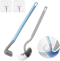 2Pcs Toilet Brush, Slim Compact Bathroom Toilet Scrubber No Dead Corners by WOBEVB