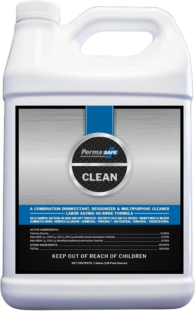 PermaSafe CLEAN, All-Purpose Hospital Disinfectant Cleaner; No Rinse, Soft & by PermaSafe