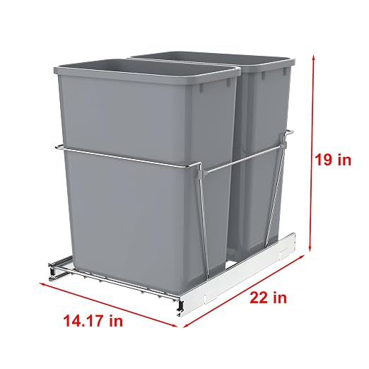 Double Pull-Out Trash Can for Under Kitchen Cabinets Include Double 35QT Trash - Image 2