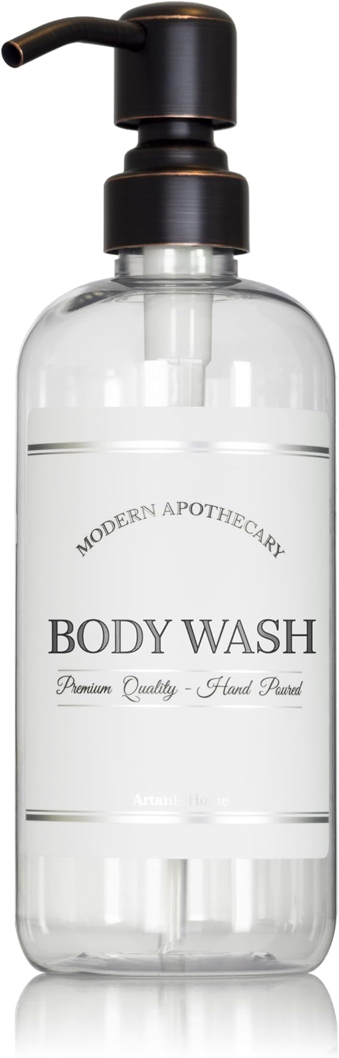 Refillable Clear PET Plastic 16 oz Body Wash Bottle by ArtanisHome