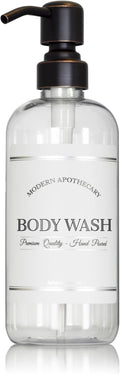 Refillable Clear PET Plastic 16 oz Body Wash Bottle by ArtanisHome