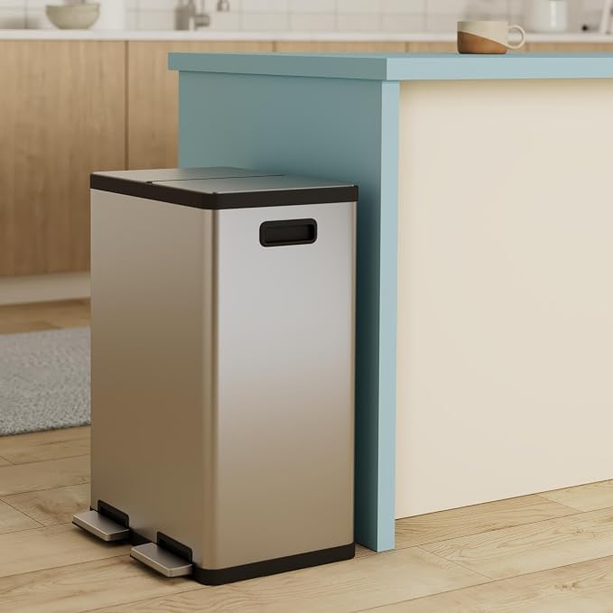 SIMPLI-MAGIC 60 Liter / 16 Gallon Rectangular Hands-Free Dual Compartment - Image 2