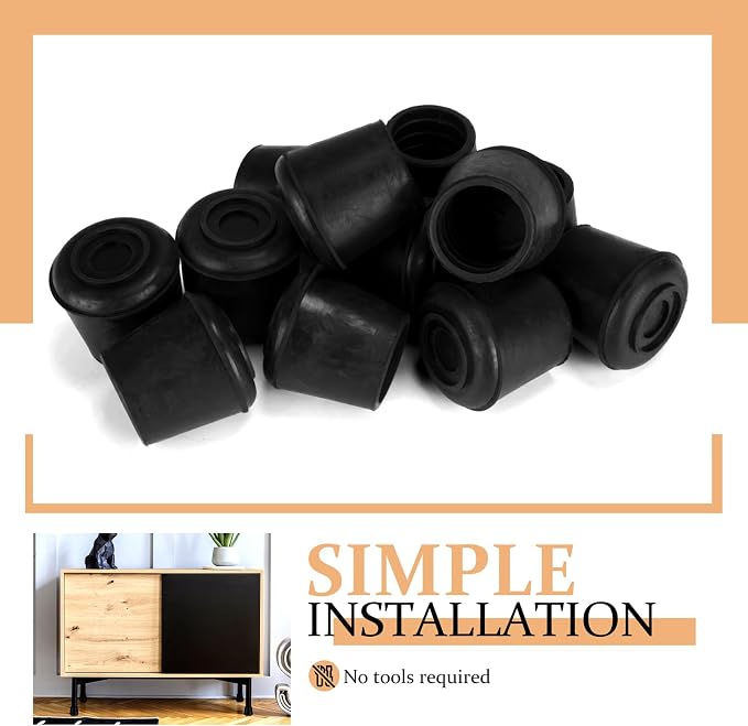 1-1/4” Round Rubber Chair Leg Tips Caps, Chair Leg Floor Protectors Furniture - Image 7