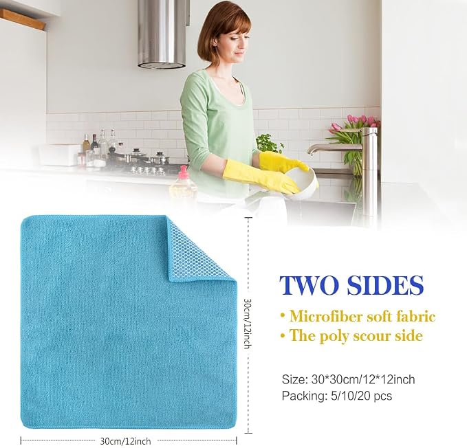 SINLAND Microfiber Dish Cloth for Washing Dishes Dish Rags Best Kitchen - Image 2