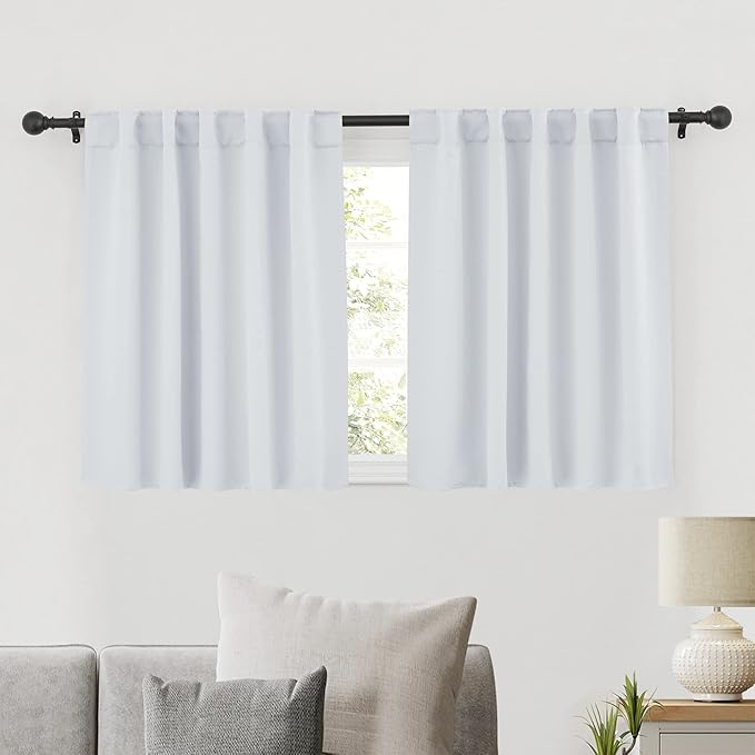 RYB HOME Room Darkening Kitchen Curtains 2 Panels Set, Thermal Insulated Small by RYBHOME
