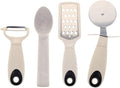 Beille 4pc Wheat Straw Kitchen Utensils Peeler Pizza Cutter Scoop and Grater by BEILLE