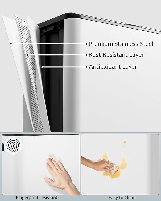 16 Gal Dual Trash Can, Stainless Steel Kitchen Garbage Bin, Recycle Dustbin - Image 5