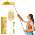Extendable Lambswool Duster 30-100 Inch, Stainless Steel Long Handle Duster by Nitecandy
