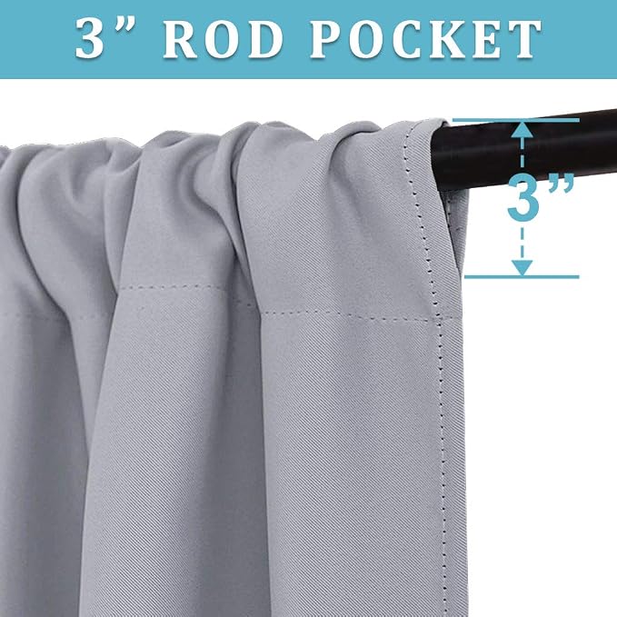 RYB HOME Curtains for Bedroom 72 inches Long, W 34 x L 72, 2 Panels - Image 3