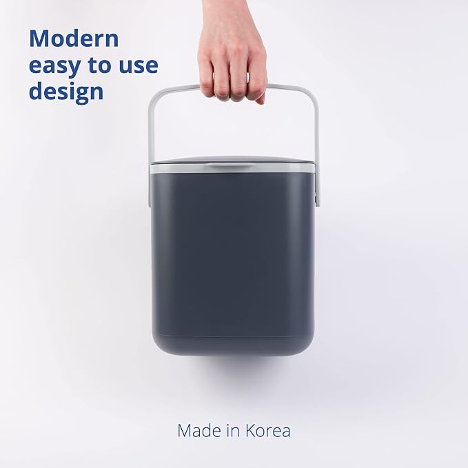 Blue Ginkgo Kitchen Compost Bin – Filter-Free, Odor-Tight Countertop Food Waste - Image 6