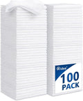 AIDEA Microfiber Cleaning Cloth White-100PK, Absorbent Cleaning Rags, by AIDEAHOME