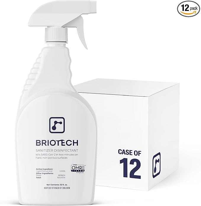 BRIOTECH Sanitizer Disinfectant Hypochlorous Spray, Kill 99.99% of Viruses & by BRIOTECHUSA