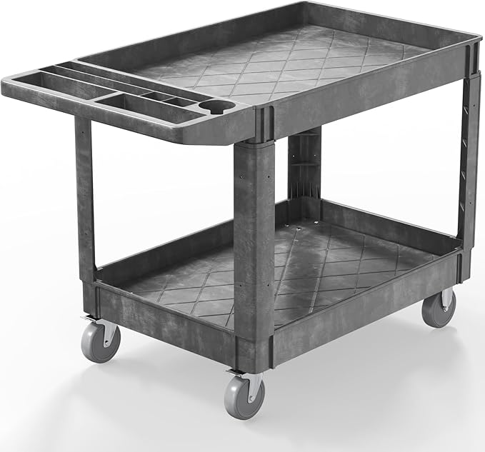 Utility Cart on Wheels, 1000 lbs Capacity Rolling Service Cart, 45 x 25 Inch by WanmwillToolOrganizer