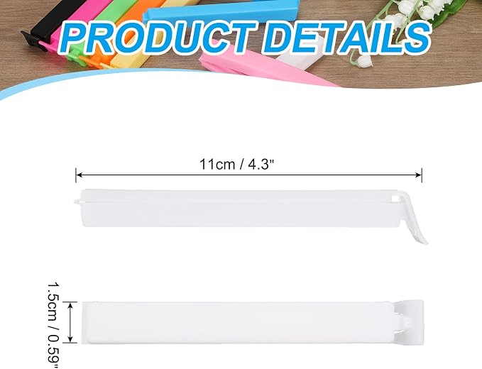 PATIKIL Sealing Clips 4.3 Inch, 10 Pack Reusable Plastic Bag Clip Clamp Sealer - Image 2