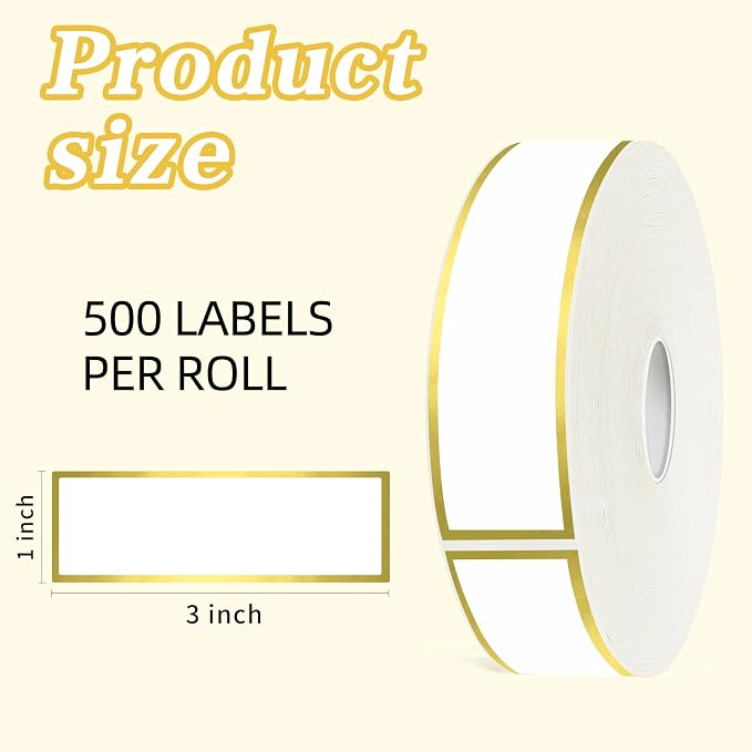 500 Golden Border Removable Freezer Labels Water Oil Resistant - Image 2