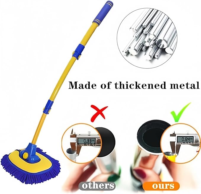 Car Wash Brush with Long Handle, Microfiber Towels Car Wash Kit Cleaning - Image 4