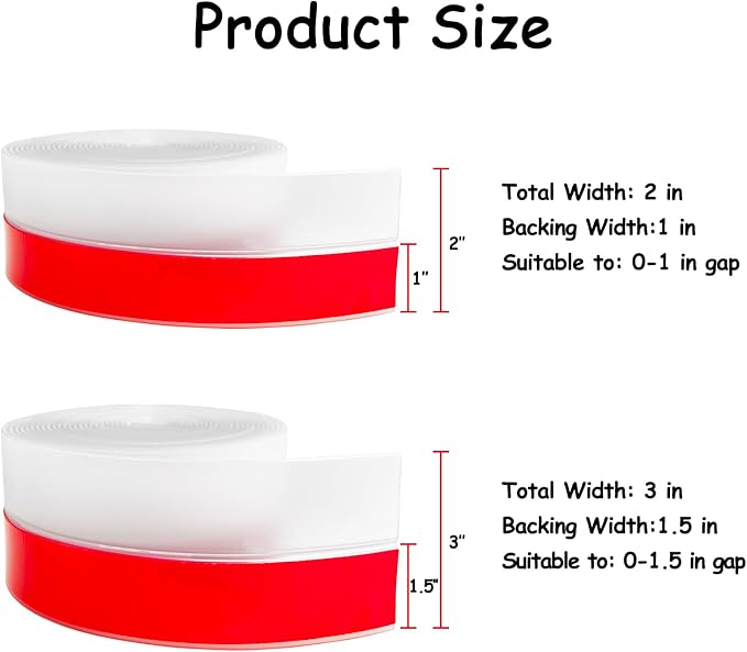 Silicone Weather Stripping, 3 inch x 20 Ft Door Draft Stopper Window Seal Strip - Image 2