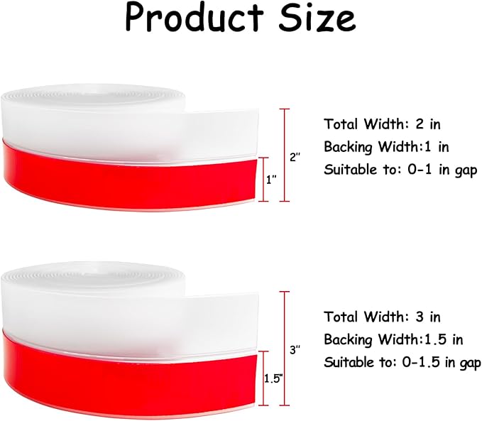 Silicone Weather Stripping, 3 inch x 20 Ft Door Draft Stopper, Windows Seal - Image 3