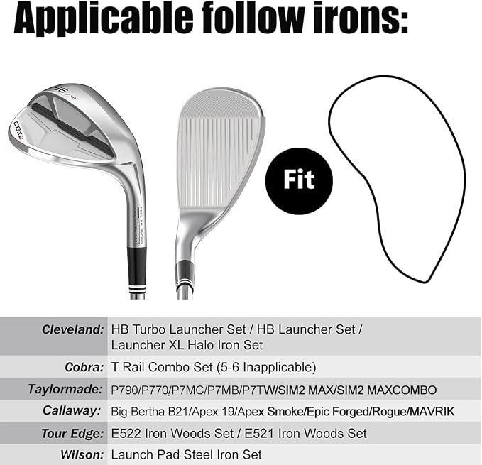 Golf Iron Head Covers 9/10pcs Leather Golf Club Covers - Image 6