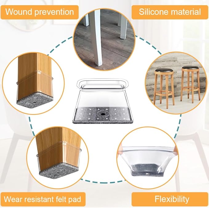 32 Pcs Rectangle Chair Leg Floor Protectors - Image 5
