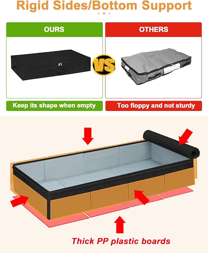 punemi Under Bed Storage Container, 2 Pack Underbed Storage Bags - Image 3