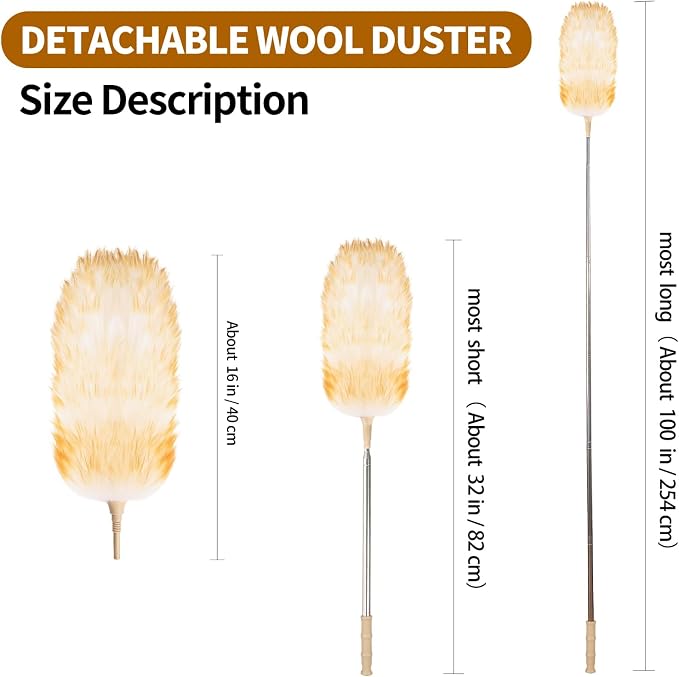 Extendable Cleaning Duster, Extra-Long Telescoping Feather Dusters - Image 2
