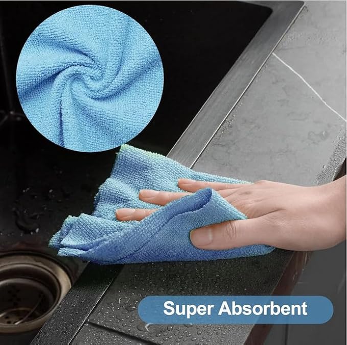 Microfiber Cleaning Cloth Roll, 20 Pack Reusable Tear Away Towels, 9.8" x 9.8" - Image 3