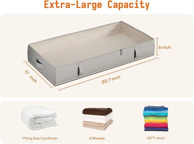 Vailando Under Bed Storage Containers, Underbed Storage Bins, 6 Inches Tall - Image 5