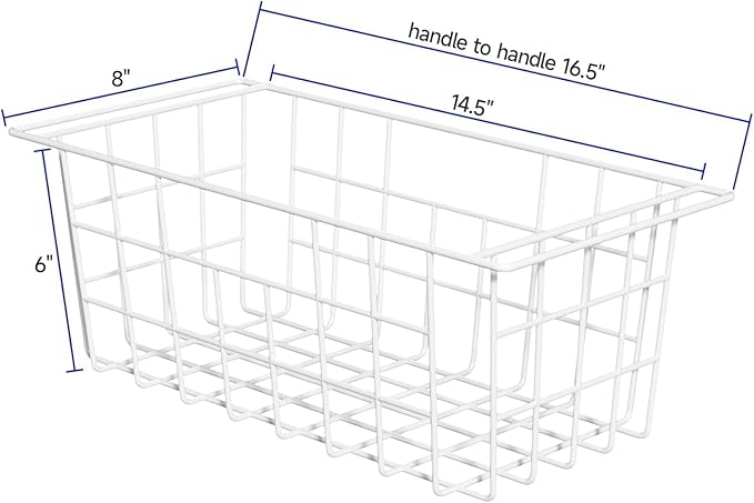 SANNO Chest Freezer Baskets Organizer, Deep Freezer Baskets Bin Sturdy Metal - Image 2
