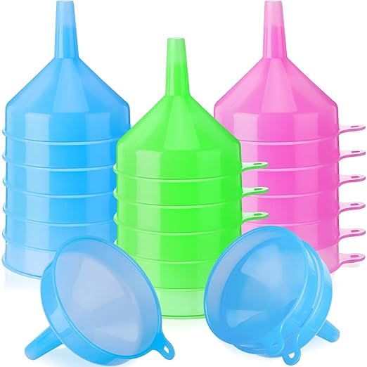 Honeydak 9 Pcs Multi-Purpose Plastic Funnels 4.7 Inch Wide Mouth Funnels by Honeydak