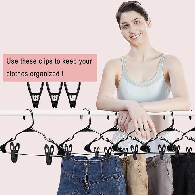 Black Hanger Clips 30 PCS, Plastic Hangers Clips Perfect - Image 5