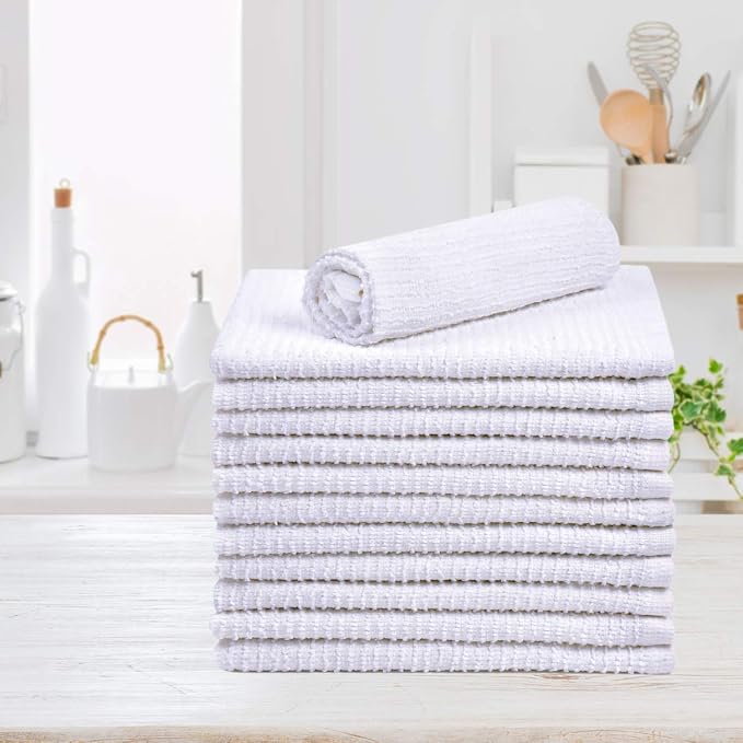 Bar Mop Towels 16”x19”, 100% Cotton Ribbed Cleaning Cloths Rags, Super - Image 3
