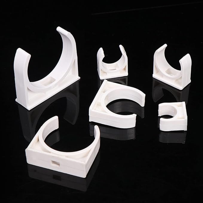 BVO 100 Pcs U-Shaped PVC Water 25mm Pipe Clamps, Suitable - Image 5