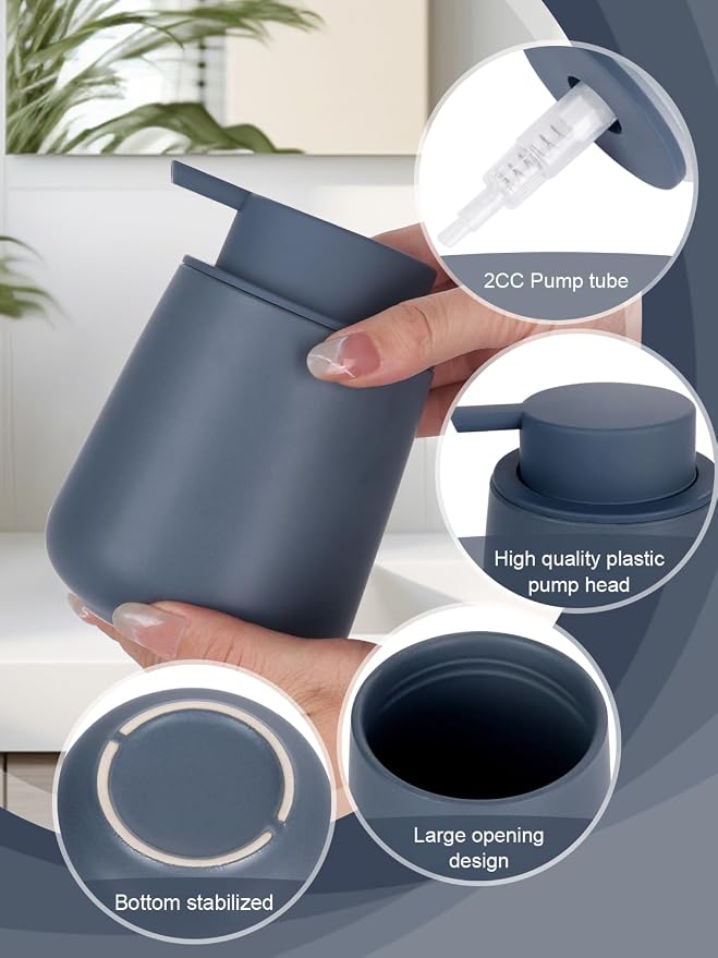 INGOFIN Ceramic Lotion Dispenser - 12oz Refillable Liquid Hand Soap Dispenser - Image 5