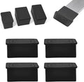4 Pcs 1" x 1-1/2" Rectangular Rubber Chair Leg Caps, PVC Table Leg Covers by BOPOREAE