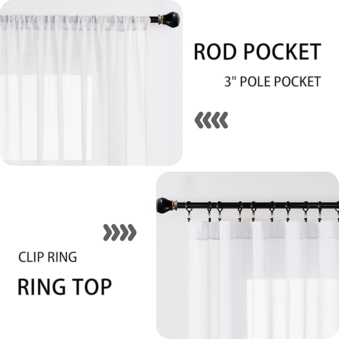 Tollpiz Small Sheer Door Curtain Closet Linen Textured Curtain Sheers Doorway - Image 5