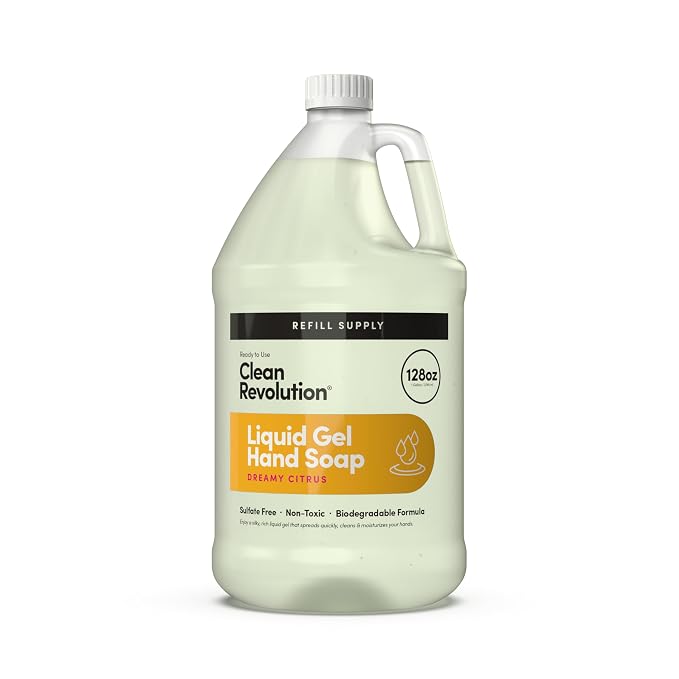 Clean Revolution Liquid Gel Hand Soap, Silky Rich Liquid, Quick Lather by CleanRevolution